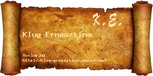 Klug Ernesztina névjegykártya