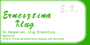 ernesztina klug business card